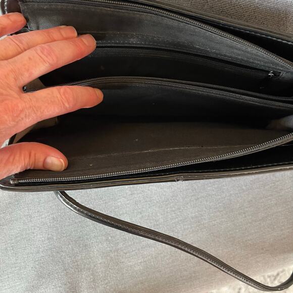 Colorblock Black Red Tan Faux Leather Shoulder Bag Handbag Purse Small - Picture 11 of 14